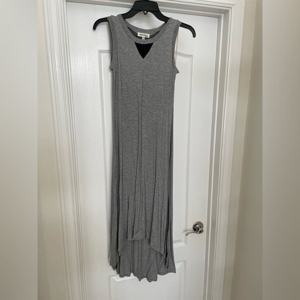 Monteau LA midi grey dress with black mesh inserts size Small NWT ๐Host Pick x2๐ - Picture 1 of 9